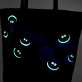 Japan Disney Store Tote Bag - Cheshire Cat / Black Fluorescent Eyes & Mouth - 3