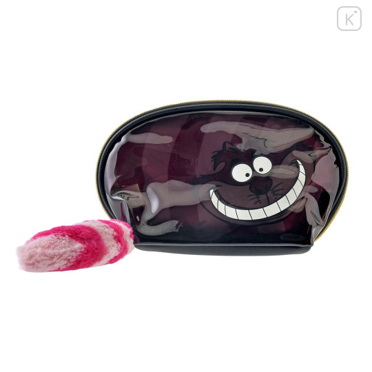 Japan Disney Store Clear Pouch - Cheshire Cat : Black Fluorescent Eyes & Mouth - 2