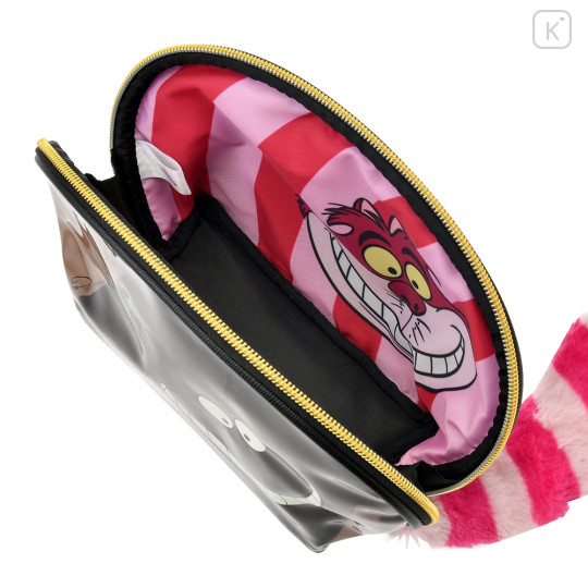 Japan Disney Store Clear Pouch - Cheshire Cat : Black Fluorescent Eyes & Mouth - 8