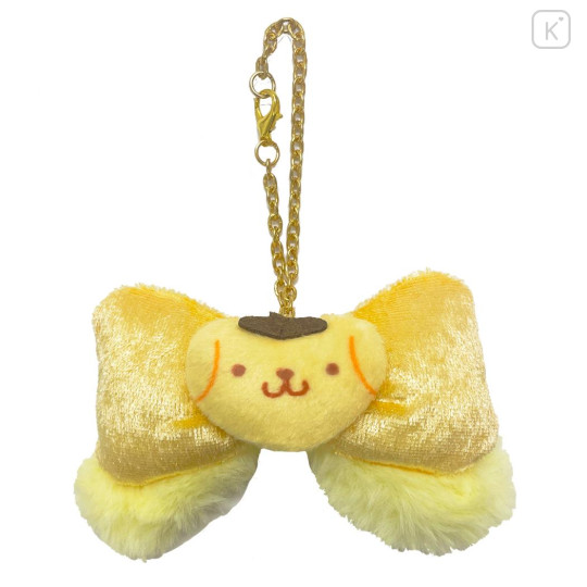 Japan Sanrio Bag Charm - Pompompurin / Fluffy Ribbon Heart - 1