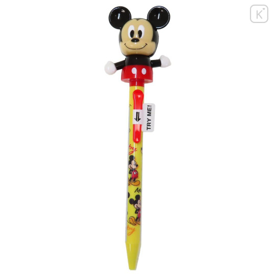 Japan Disney Action Mascot Ballpoint Pen - Mickey Mouse / Happy - 1