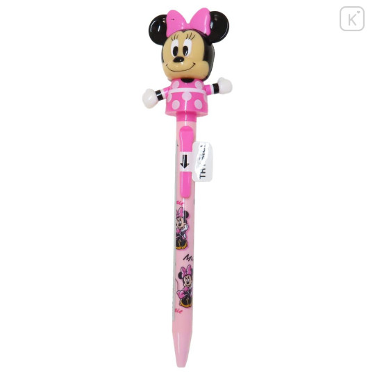 Japan Disney Action Mascot Ballpoint Pen - Minnie Mouse / Happy - 1