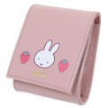 Japan Miffy Lip Pouch with Mirror - Miffy / Strawberry Pink - 1