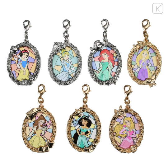 Japan Disney Secret Tiny Metal Charm - Princess Stained Glass Style / Blind Box - 1