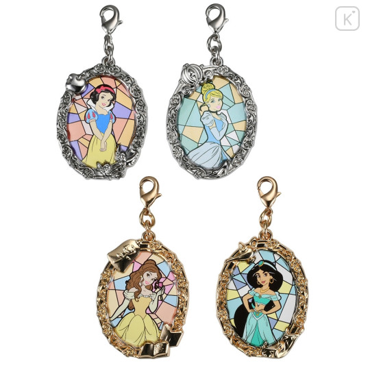 Japan Disney Secret Tiny Metal Charm - Princess Stained Glass Style / Blind Box - 4