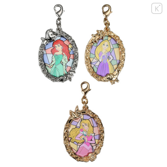 Japan Disney Secret Tiny Metal Charm - Princess Stained Glass Style / Blind Box - 5