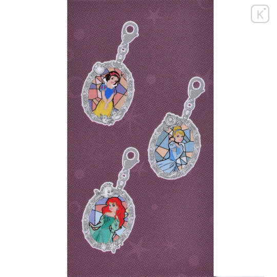 Japan Disney Secret Tiny Metal Charm - Princess Stained Glass Style / Blind Box - 6