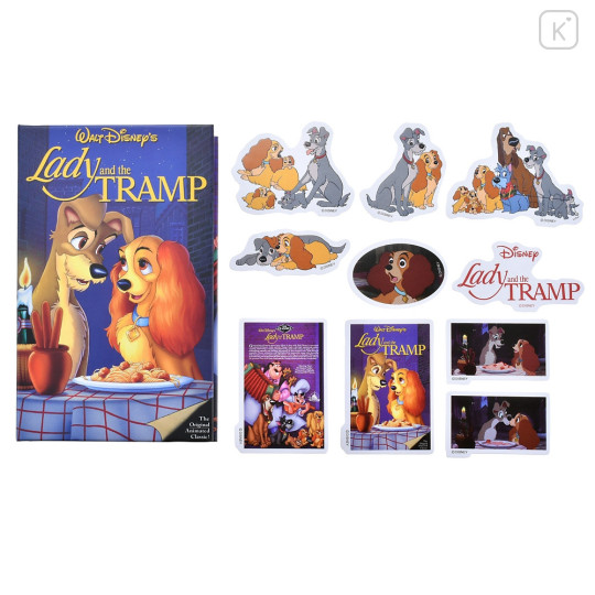 Japan Disney Store Seal Sticker Set - Lady and the Tramp / VHS Style Box - 1