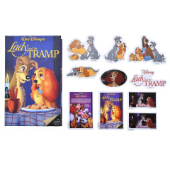 Japan Disney Store Seal Sticker Set - Lady and the Tramp / VHS Style Box