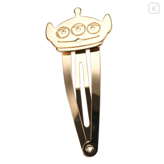 Japan Disney Gold Hairpin - Little Green Men Aliens / Face - 5