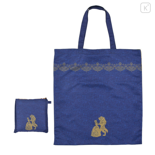 Japan Disney Store Eco Shopping Bag - Beast & Belle / Navy - 1