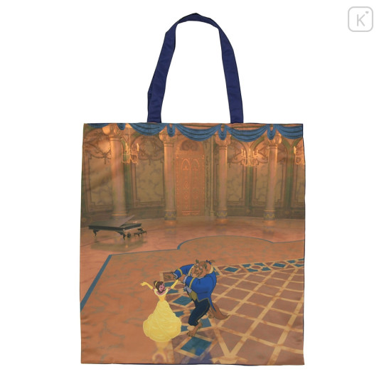 Japan Disney Store Eco Shopping Bag - Beast & Belle / Navy - 3