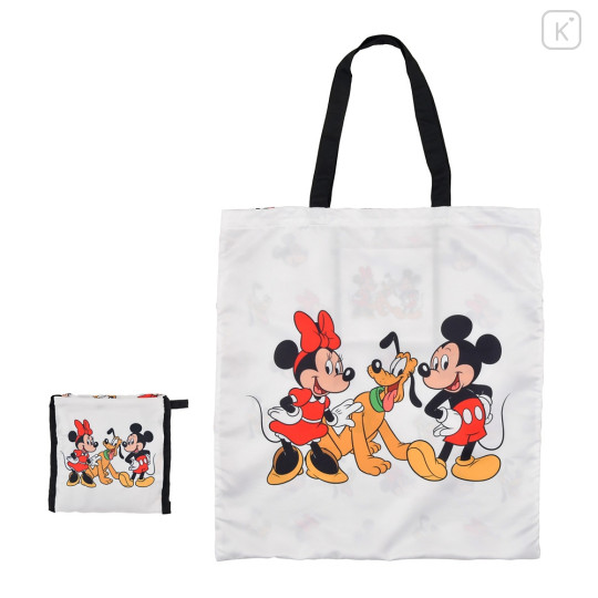 Japan Disney Store Eco Shopping Bag - Mickey Mouse & Minnie Mouse & Pluto / White - 1