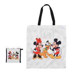 Japan Disney Store Eco Shopping Bag - Mickey Mouse & Minnie Mouse & Pluto / White