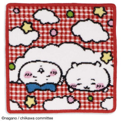 Japan Chiikawa Chenille Handkerchief - Chiikawa & Hachiware / Red Gingham