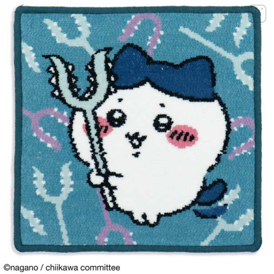 Japan Chiikawa Chenille Handkerchief - Hachiware / Blue - 1