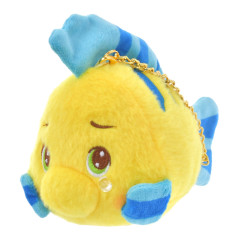 Japan Disney Store Fluffy Plush Keychain - The Little Mermaid Flounder / Uruuru Tears