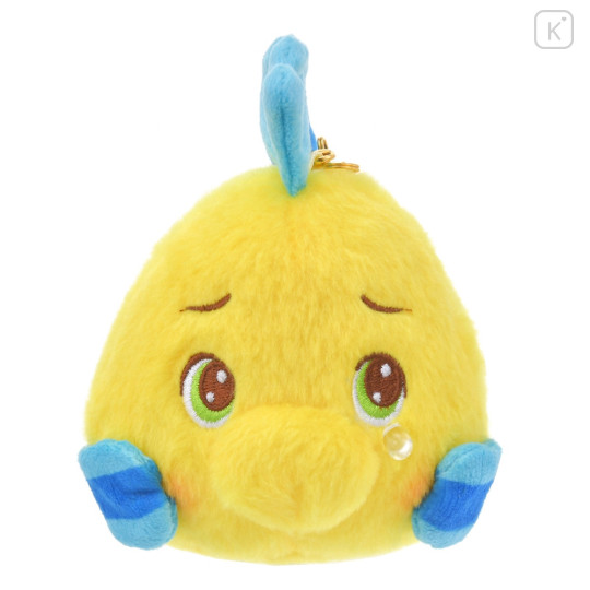 Japan Disney Store Fluffy Plush Keychain - The Little Mermaid Flounder / Uruuru Tears - 2