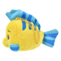 Japan Disney Store Fluffy Plush Keychain - The Little Mermaid Flounder / Uruuru Tears - 3