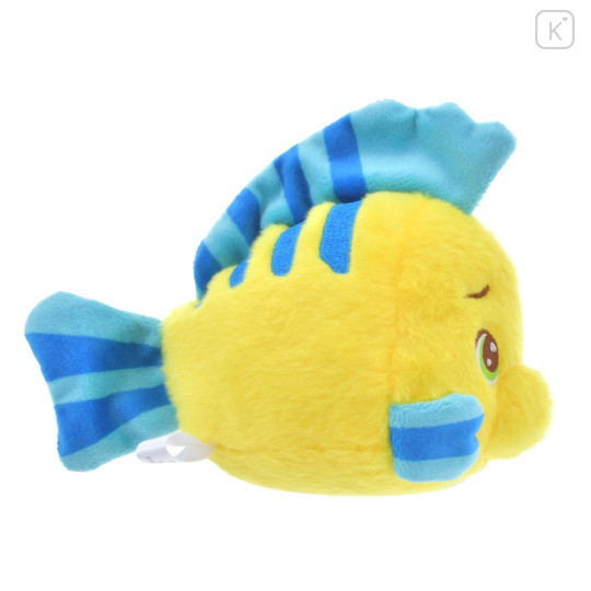 Japan Disney Store Fluffy Plush Keychain - The Little Mermaid Flounder / Uruuru Tears - 4