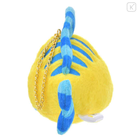 Japan Disney Store Fluffy Plush Keychain - The Little Mermaid Flounder / Uruuru Tears - 5