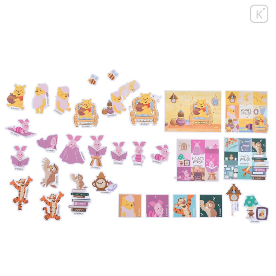 Japan Disney Store Die-cut Sticker Collection With Case - Piglet & Pooh & Tigger / Pooh's House - 2