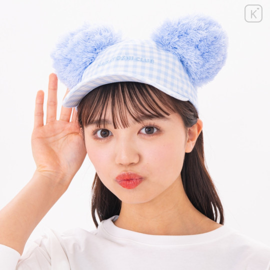 Japan Tokyo Disney Resort Cap - Mickey Mouse & Minnie Mouse : Light Blue Gingham - 7