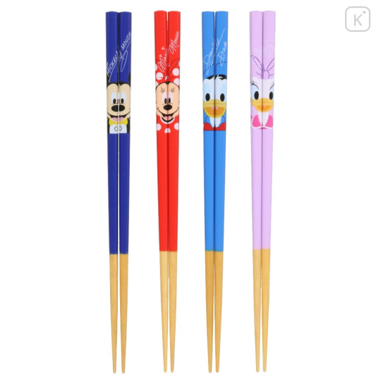 Japan Tokyo Disney Resort Bamboo Chopsticks Set 23cm - Mickey & Friends - 1