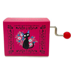 Japan Ghibli Hand Crank Music Box - Kiki's Delivery Service / Jiji Red Flora