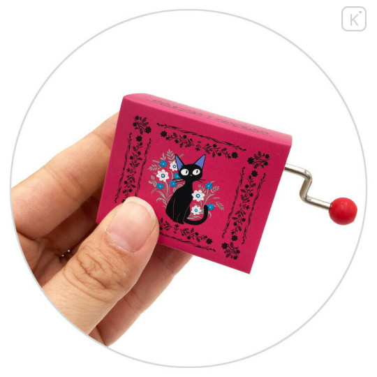 Japan Ghibli Hand Crank Music Box - Kiki's Delivery Service / Jiji Red Flora - 3