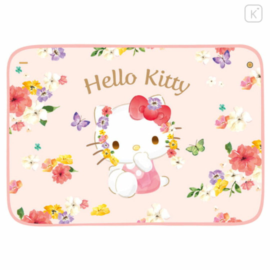 Japan Sanrio Fluffy Blanket - Hello Kitty / Flora - 1