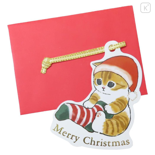 Japan Mofusand Mini Greeting Card - Ornament Cat / Merry Christmas Nyan Sock - 1