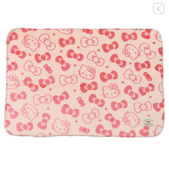 Japan Sanrio Sheep Boa Blanket - Hello Kitty / Ribbon - 1