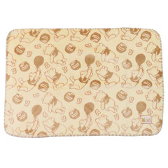 Japan Disney Sheep Boa Blanket - Pooh / Light Brown