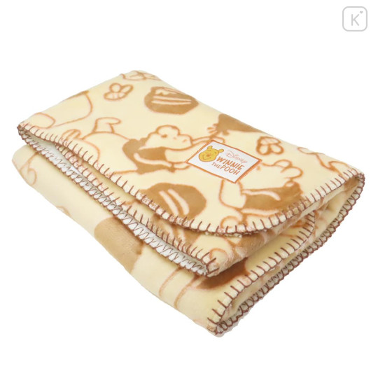 Japan Disney Sheep Boa Blanket - Pooh / Light Brown - 3