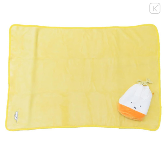 Japan Miffy Lap Blanket with Mascot Drawstring - Miffy / Yellow - 1