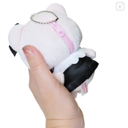 Japan Sanrio Mini Mascot Pouch Keychain - Hello Kitty : Uruuru Heart Eyes - 2