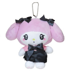 Japan Sanrio Mini Mascot Pouch Keychain - My Melody / Uruuru Heart Eyes