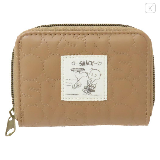 Japan Peanuts Mini Wallet - Snoopy / Smack Love Light Brown - 1