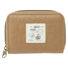 Japan Peanuts Mini Wallet - Snoopy / Smack Love Light Brown