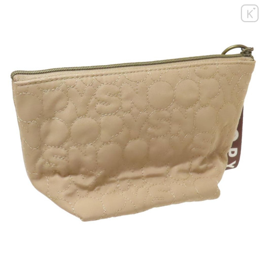 Japan Peanuts Boat-Shaped Pouch - Snoopy / Smack Love Light Brown - 2