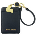 Japan Miffy Pass Case Card Holder & Reel - Miffy : Black & Gold - 1