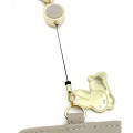 Japan Miffy Pass Case Card Holder & Reel - Miffy : Beige Grey & Gold - 3