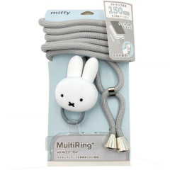 Japan Miffy Multi Ring Plus with Smartphone Strap - Miffy / Mascot Grey