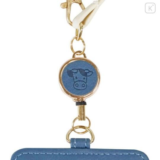 Japan Miffy Pass Case Card Holder & Reel - Miffy : Animal Blue - 3