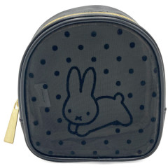 Japan Miffy Round Mesh Pouch - Miffy / Black Gold