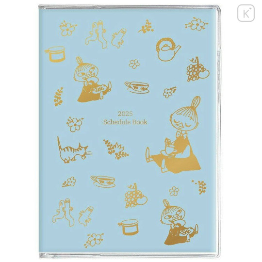 Japan Moomin A6 Planner Monthly Schedule Book - Little My / Blue Gold 2025 - 1