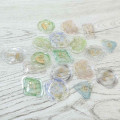 Japan Sealing Dear Clear Gel Wax Seal Sticker - Bouquet Green & Gold Foil - 2