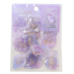 Japan Sealing Dear Clear Gel Wax Seal Sticker - Twilight Purple & Gold Foil