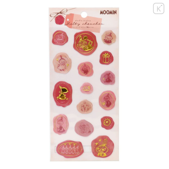 Japan Moomin Melty Chouchou Clear Sticker - Hattifatteners & Little My & Snufkin / Red Wax Style Seal - 1